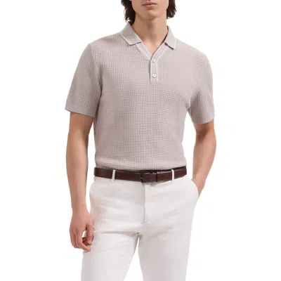 Bugatchi Waffle Stitch Polo Sweater In Gray