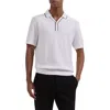 Bugatchi Waffle Stitch Polo Sweater In White