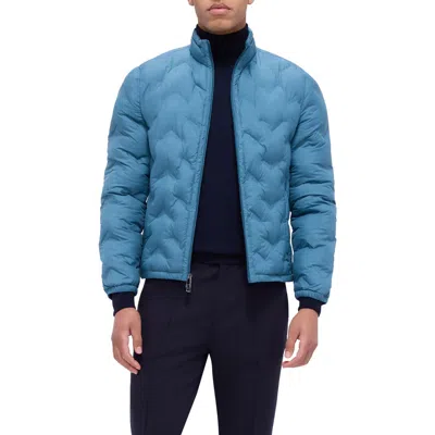 Bugatchi Water Repellent Bomber Jacket In Teal