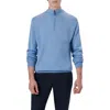 Bugatchi Water Repellent Merino Wool Quarter-zip Pullover In Blue