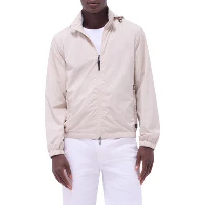 Bugatchi Water Repellent Packable Jacket With Removable Hood In Almond