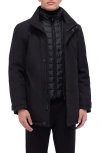 Bugatchi Water Repellent Twill Jacket With Bib In Caviar