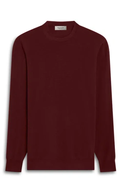 Bugatchi William Merino Wool Crewneck Sweater In Burgundy