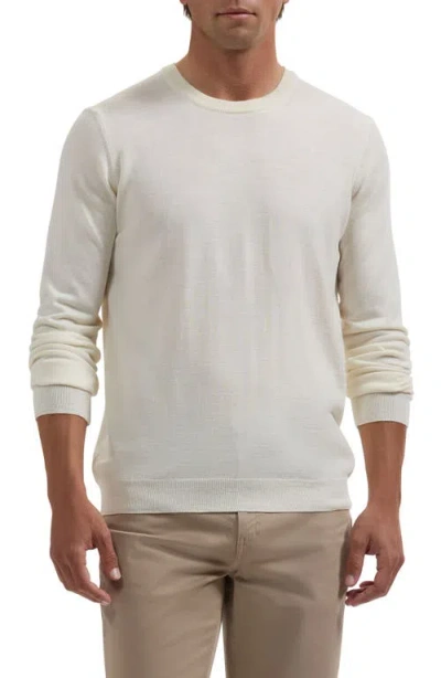 Bugatchi William Merino Wool Crewneck Sweater In Neutral