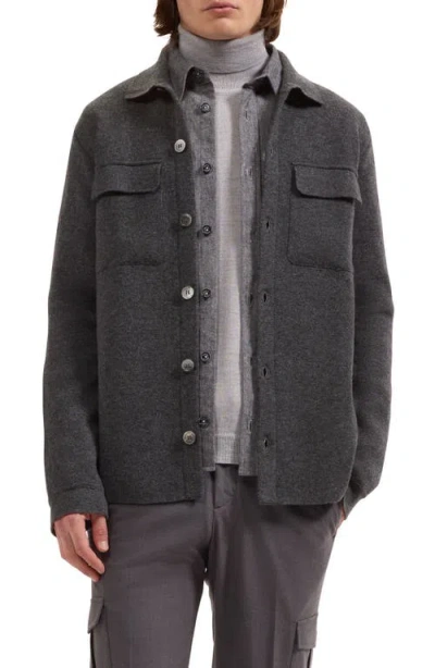 Bugatchi Wool & Cashmere Button-front Cardigan In Gray