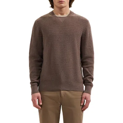 Bugatchi Wool & Cashmere Crewneck Sweater In Tobacco