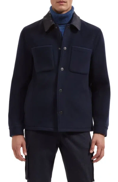 Bugatchi Wool & Cashmere Hybrid Shirt Jacket In Multi