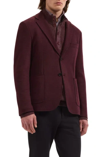 Bugatchi Wool Blend Blazer In Burgundy