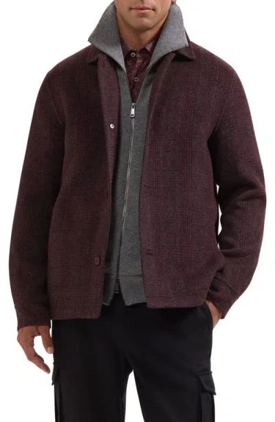 Bugatchi Wool Blend Blouson Jacket In Burgundy