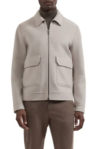 Bugatchi Wool Blend Blouson Jacket In Limestone