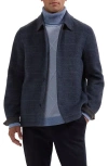 Bugatchi Wool Blend Blouson Jacket In Blue