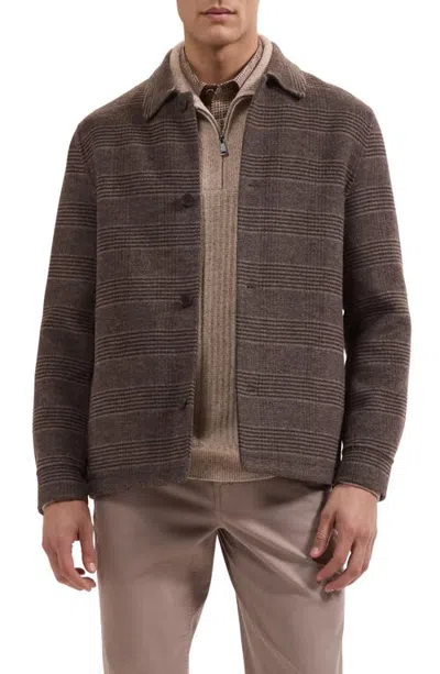 Bugatchi Wool Blend Blouson Jacket In Truffle