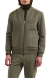 Bugatchi Wool Blend Bomber Jacket In Green