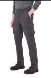 Bugatchi Brushed Knit Flat Front Cargo Pants In Zinc