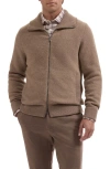 Bugatchi Wool Blend Full Zip Sweater Jacket In Brown