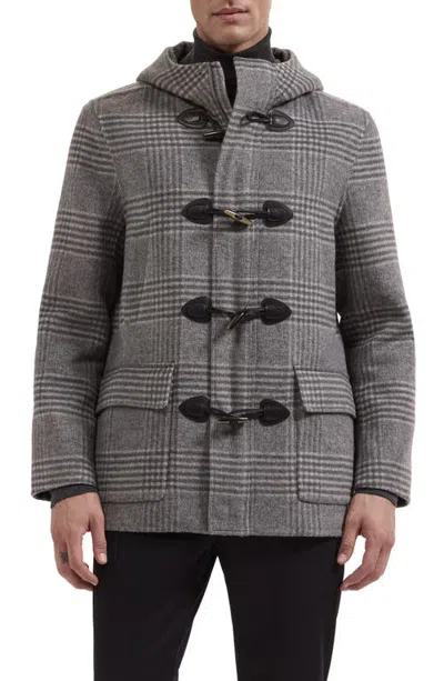 Bugatchi Wool Blend Hooded Toggle Coat In Anthracite