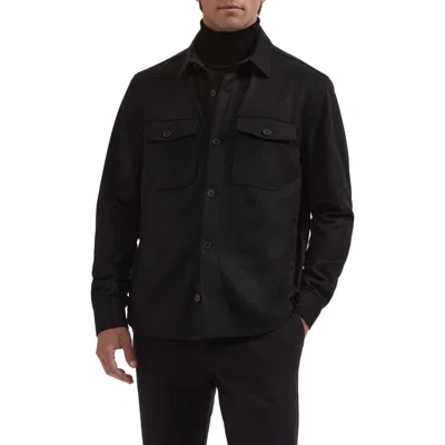 Bugatchi Wool Blend Shirt Jacket In Black