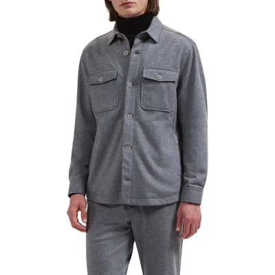 Bugatchi Wool Blend Shirt Jacket In Blue