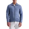 Bugatchi Wool Blend Zip Cardigan In Blue