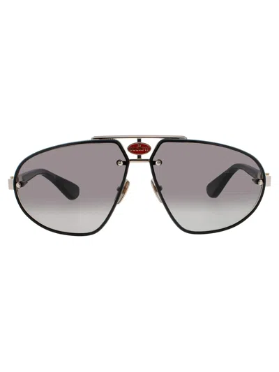 Bugatti 10 Sunglasses In Bk/wg - Black/white Gold - Grey Gradient
