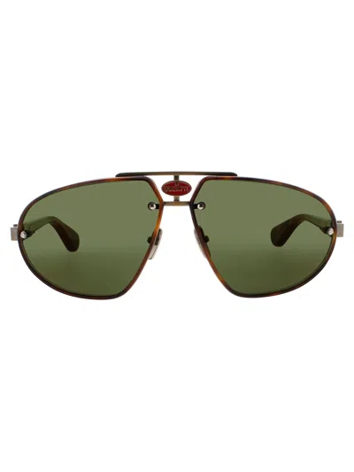 Bugatti 10 Sunglasses In Dbt/ag - Demi-blonde Tortoise/antique Gold - Green Tint