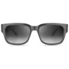 Bugatti Tortoise-effect Rectangle-frame Sunglasses In Gray