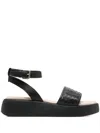 Bugatti 45mm Kya Interwoven Leather Sandals In Black