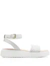 Bugatti 45mm Kya Interwoven Leather Sandals In White