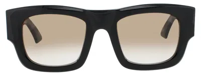 Bugatti 48 M Sunglasses In Bk - Black / Sterling Silver - Brown Gradient