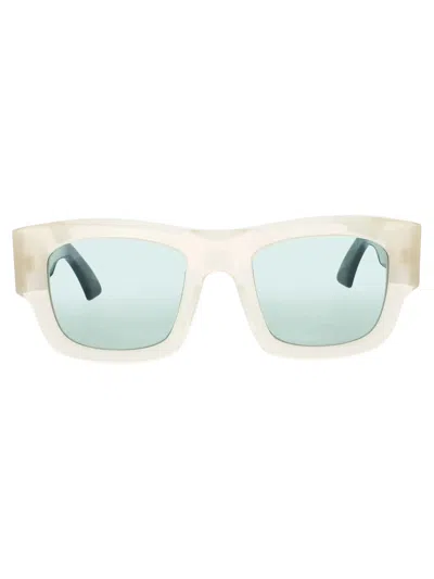 Bugatti 48 M Sunglasses In Bne/bk - Bone / Black / Sterling Silver - Green Tint