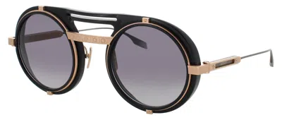 Bugatti 52-27-145 Unisex Sunglasses Acetate/metal Frame With Case Included In Bk/mrg - Matte Gunmetal/rose Gold / Smoke