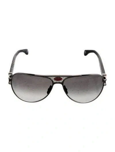 Pre-owned Bugatti Aviator Gradient Sunglasses In Black