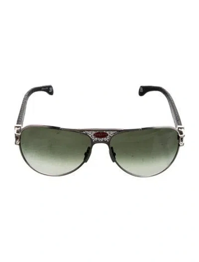 Pre-owned Bugatti Aviator Gradient Sunglasses In Black