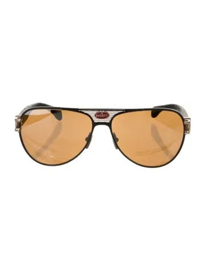 Pre-owned Bugatti Aviator Tinted Sunglasses In Black