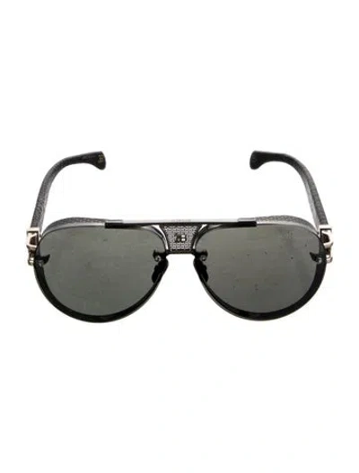 Pre-owned Bugatti Aviator Tinted Sunglasses In Black