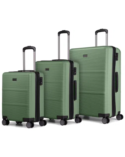 Bugatti Brussels Expandable 3pc Luggage Set In Green