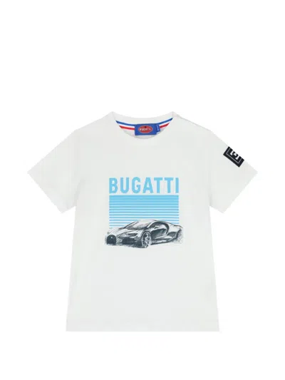 Bugatti Kids' T-shirt Mit Auto-print In White