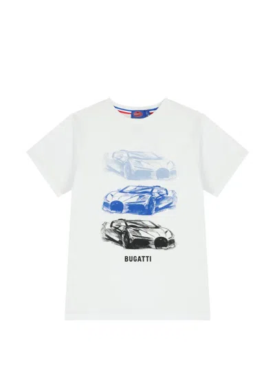 Bugatti Kids' Car Print T-shirt In White
