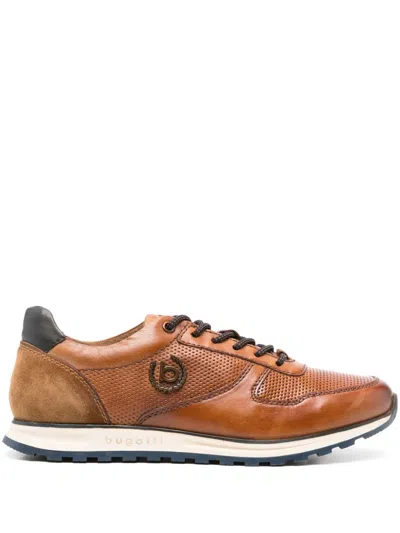 Bugatti Cirino Leather Sneakers In Brown