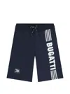 Bugatti Drawstring-waist Logo Shorts In Blue