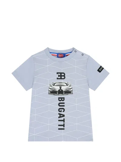 Bugatti Kids' T-shirt Mit Geometrischem Print In Blue