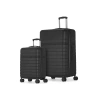 Bugatti Lisbon 2 Piece Hardside Luggage Set With Expansion In Black
