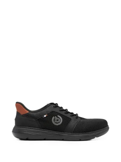 Bugatti Logo-patch Mesh-panel Sneakers In Black