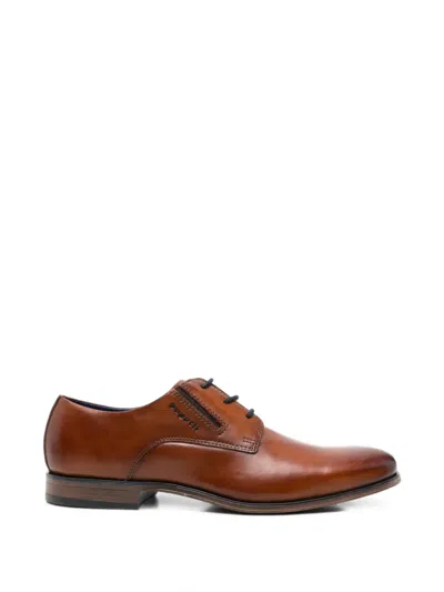 Bugatti Logo-plaque Elasticated-insert Derby Shoes In Brown