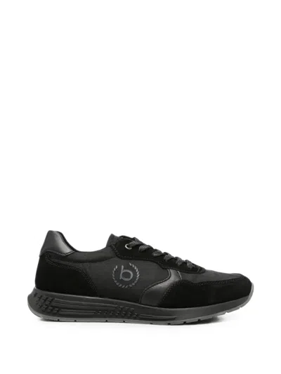 Bugatti Logo-print Panelled Sneakers In Black