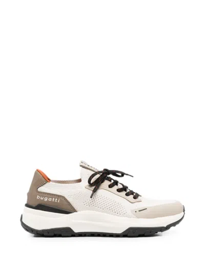 Bugatti Logo-print Panelled Sneakers In Brown