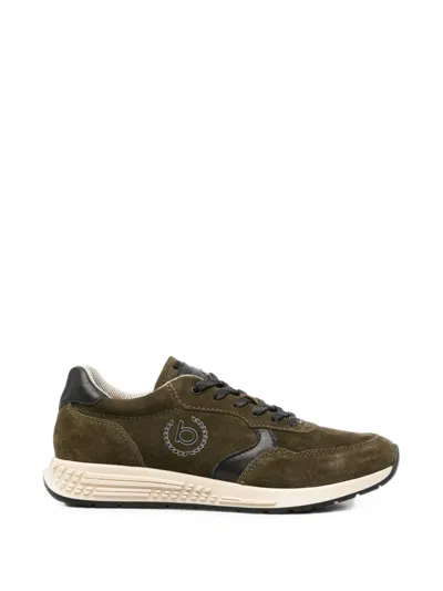 Bugatti Logo-print Suede Sneakers In Green