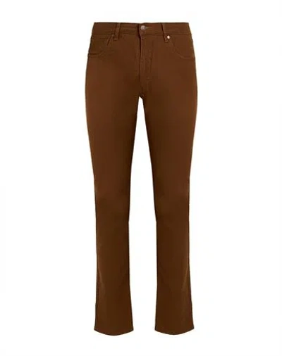 Bugatti Man Pants Brown Size 46 Cotton, Elastane