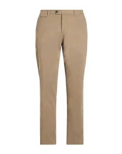 Bugatti Man Pants Khaki Size 42 Cotton, Elastane In Neutral