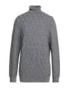Bugatti Man Turtleneck Grey Size 3xl Wool, Polyacrylic In Gray